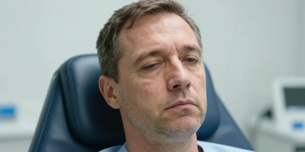 paupiere qui tombe homme